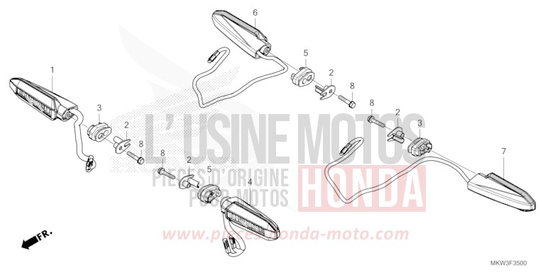 CLIGNOTANT de NC750X "Méca" PEARL DEEP MUD GRAY (NHC47) 2023